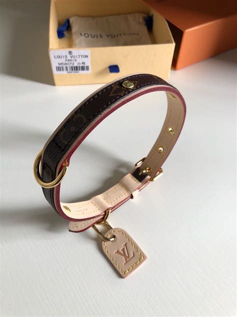 louis vuitton dog collar small replica|Louis Vuitton collar and leash.